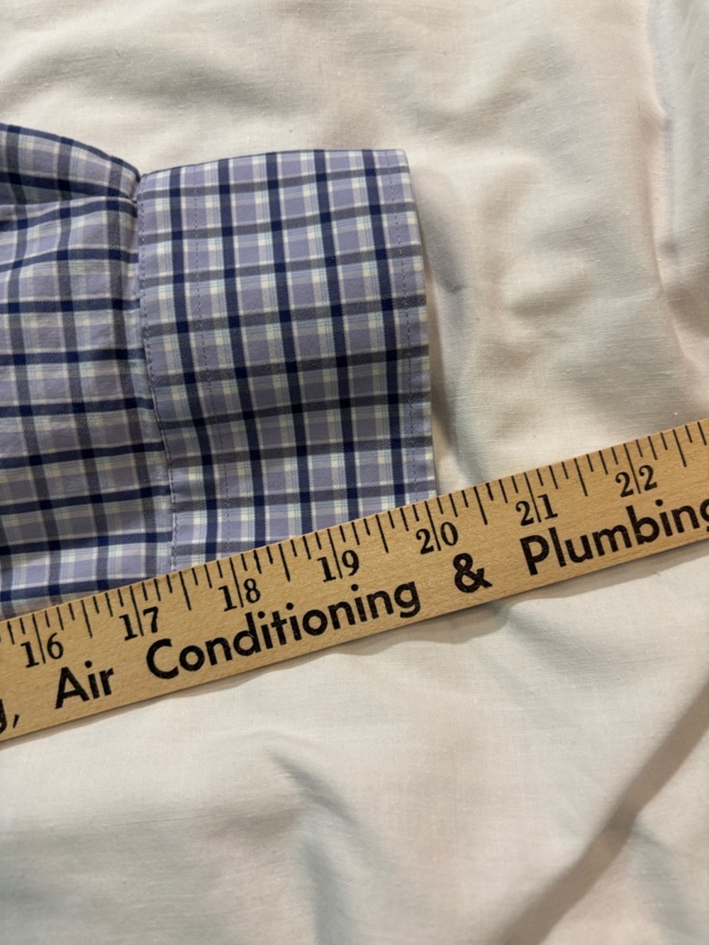 Peter Millar Crown Comfort Button-Down Shirt Purple and White Plaid Cotton Blend - Picture 6 of 7